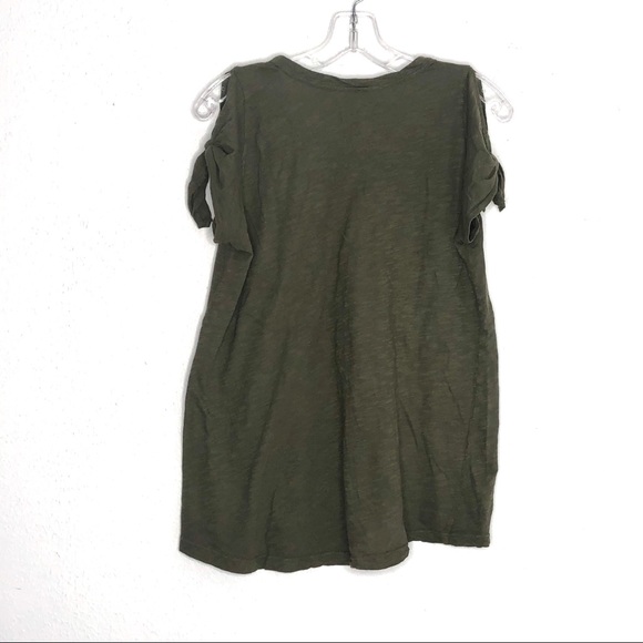 Left of Center Army Green Tie Sleeve Tee M - Picture 2 of 8